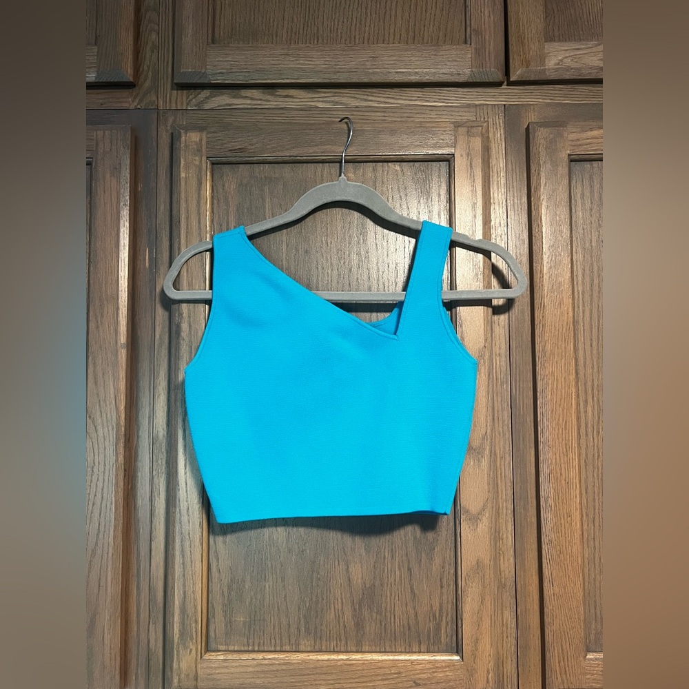 House of Harlow 1960 Turquoise Cropped Asymmetrical Top